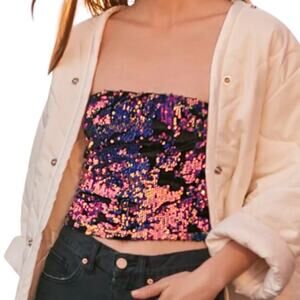 Urban Outfitters medium multicolor sequin velvet tube top TS 3289